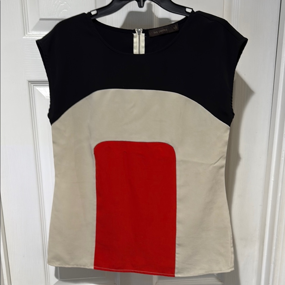 Colorblock Women's Top - Black, Cream, and Red